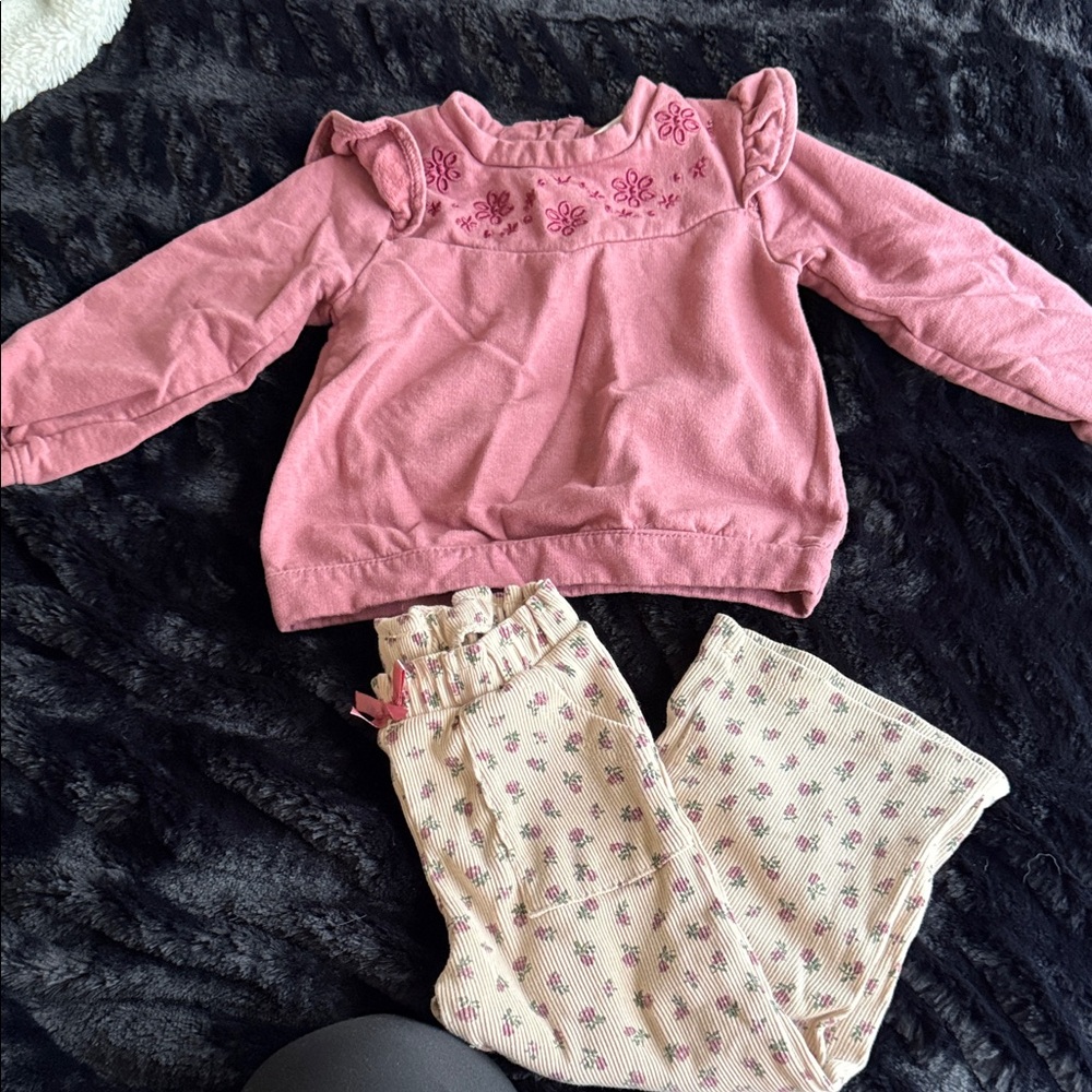 Pink Floral Kids Matching Set